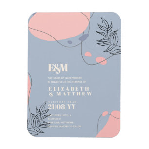 Scandinavian Japandi Modern Abstract Wedding Magnet