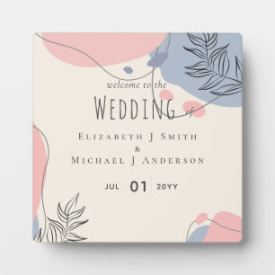 Scandinavian Japandi Modern Abstract Wedding Plaque