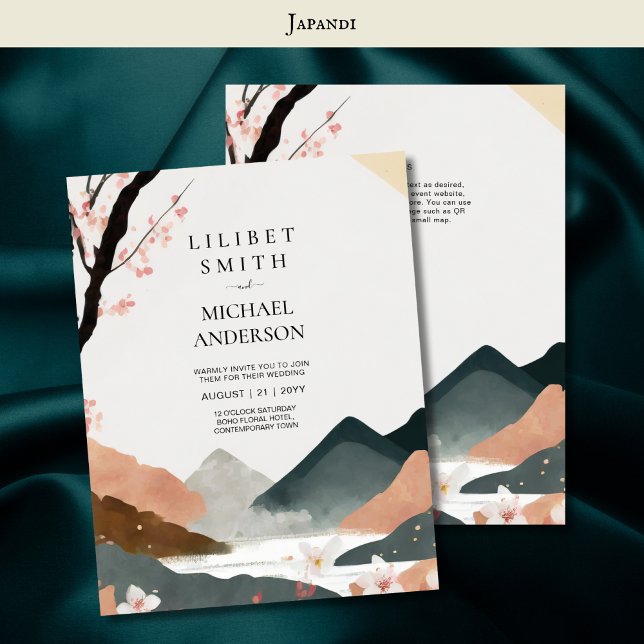 Scandinavian Japandi Wedding Theme Earth Tones Invitation (Creator Uploaded)