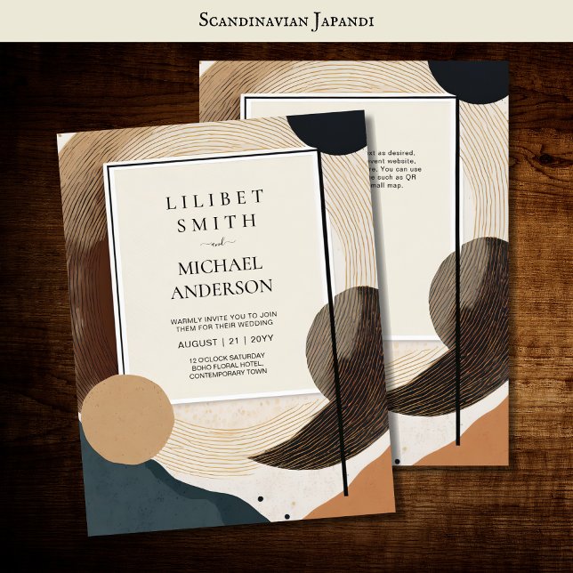 Scandinavian Japandi Wedding Theme Earth Tones Invitation (Creator Uploaded)