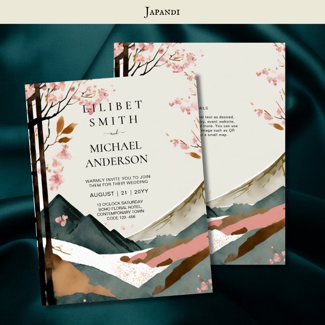 Scandinavian Japandi Wedding Theme Earth Tones Invitation (Creator Uploaded)
