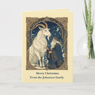 Scandinavian Julbocken Yule Goat and Jultomten Card