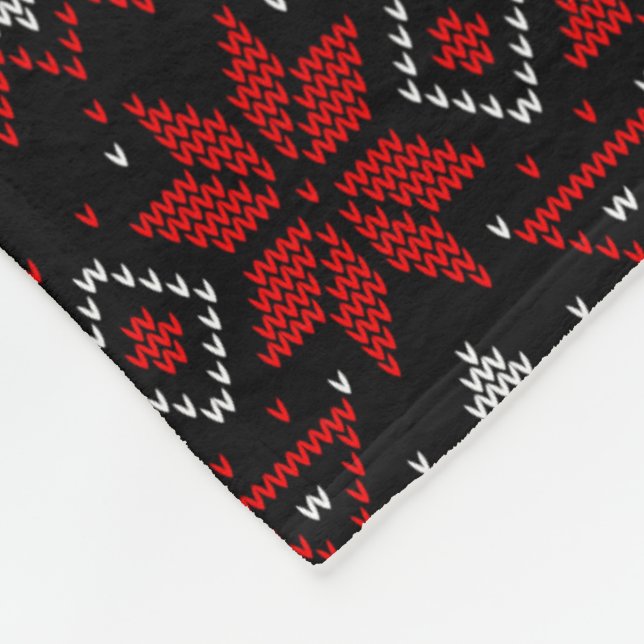 Scandinavian, knitting fleece blanket (Corner)