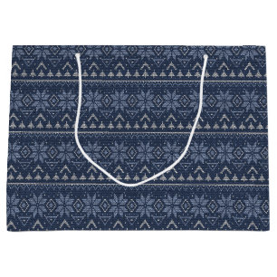 Scandinavian, knitting large gift bag