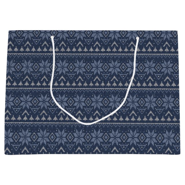 Scandinavian, knitting large gift bag (Front)