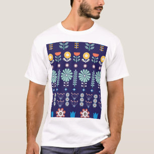Scandinavian linear flowers, summer motif T-Shirt