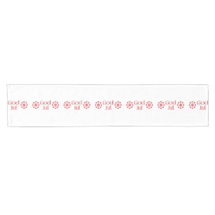 Scandinavian Merry Christmas God Jul Table Runner