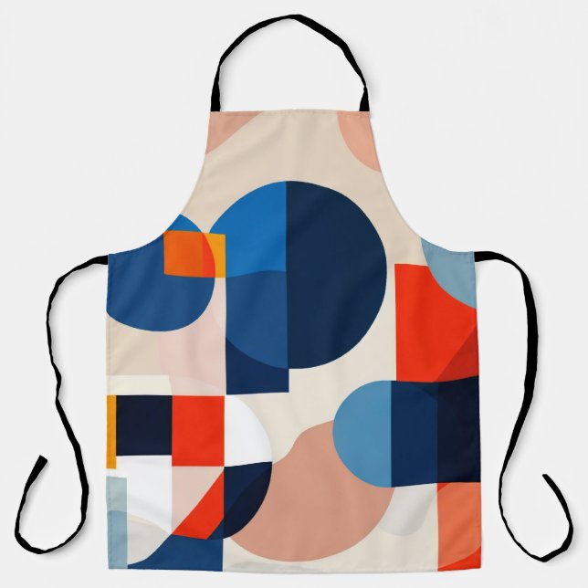 Scandinavian Mid Century Geometric Abstract Art Apron (Front)