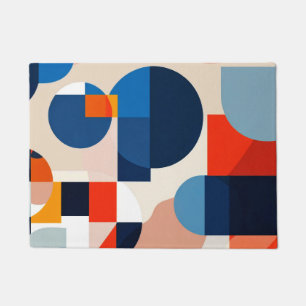 Scandinavian Mid Century Geometric Abstract Art Doormat