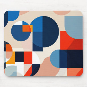 Scandinavian Mid Century Geometric Abstract Art Mouse Pad