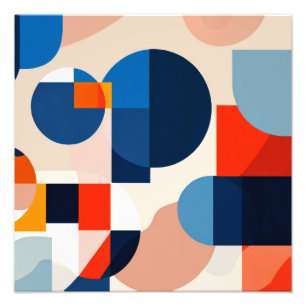 Scandinavian Mid Century Geometric Abstract Art Photo Print