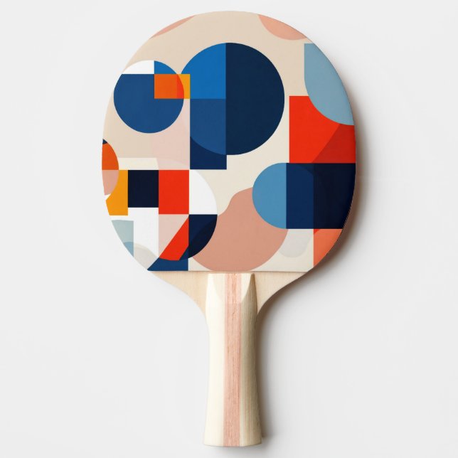 Scandinavian Mid Century Geometric Abstract Art Ping Pong Paddle (Front)