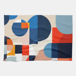 Scandinavian Mid Century Geometric Abstract Art Tea Towel