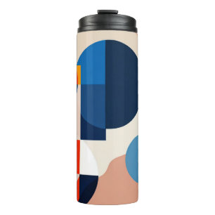 Scandinavian Mid Century Geometric Abstract Art Thermal Tumbler