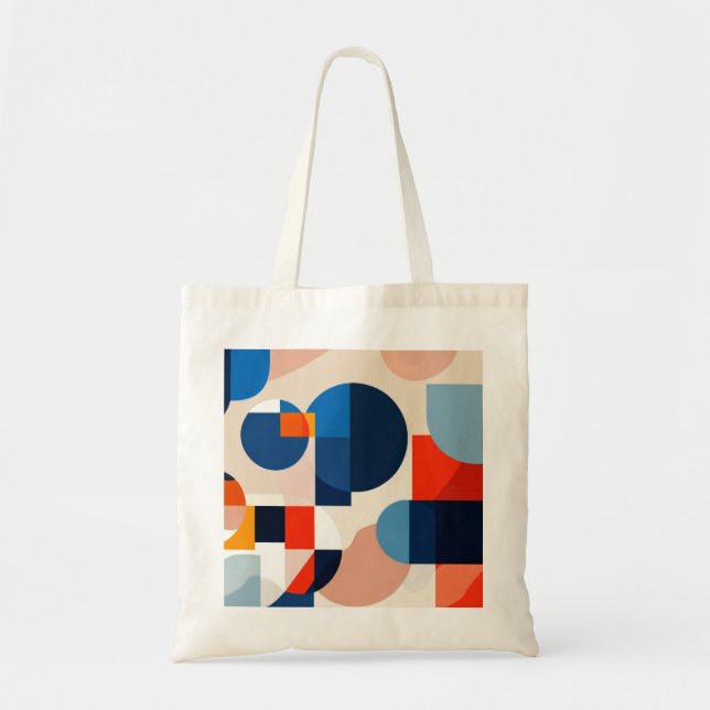 Scandinavian Mid Century Geometric Abstract Art Tote Bag (Front)