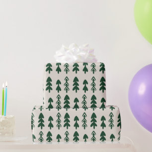 Scandinavian Minimal Christmas Tree Gift Wrapping  Paper