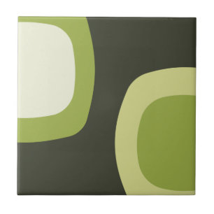 Scandinavian Minimalist Art Chartreuse Ceramic Tile