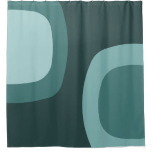 Scandinavian Minimalist Art Turquoise Shower Curtain