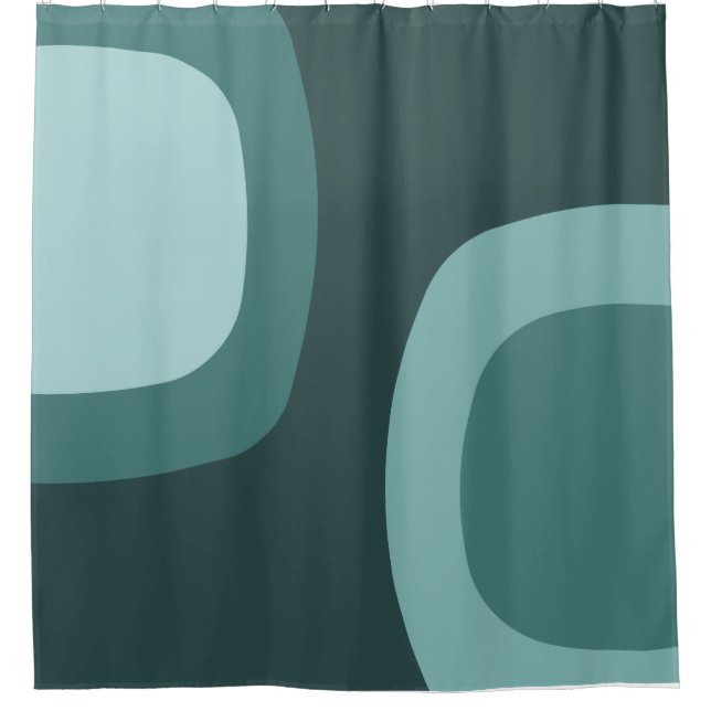 Scandinavian Minimalist Art Turquoise Shower Curtain (Front)