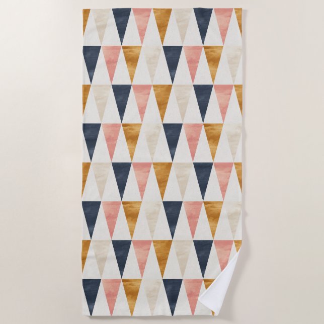 Scandinavian Navy Flag Pattern Beach Towel (Front)