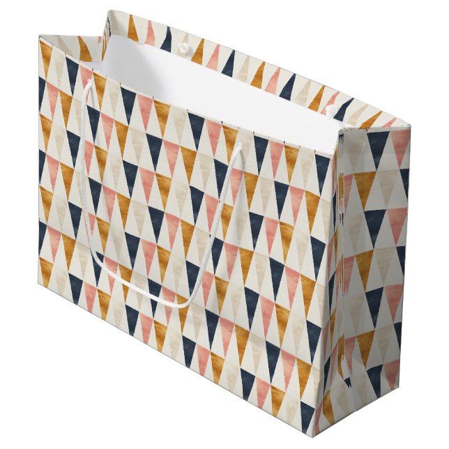 Scandinavian Navy Flag Pattern Large Gift Bag (Front Angled)