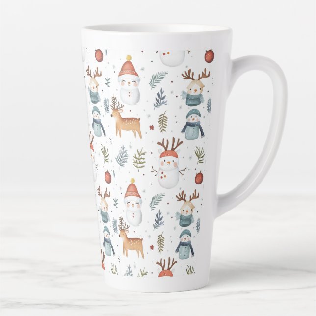 Scandinavian Nordic Christmas Holiday Winter Latte Mug (Right)