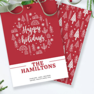 Scandinavian Nordic Happy Holidays Personalised Holiday Card