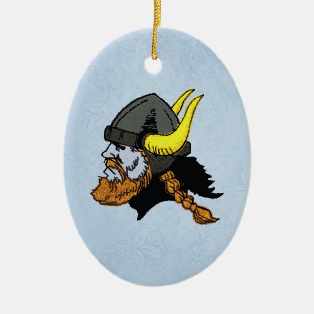 Scandinavian Norwegian Swedish Viking Ceramic Tree Decoration (Front)