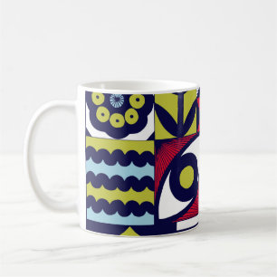 Scandinavian or retro style graphic pattern. Hand- Coffee Mug