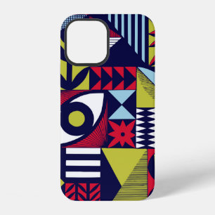 Scandinavian or retro style graphic pattern. Hand- iPhone 12 Case
