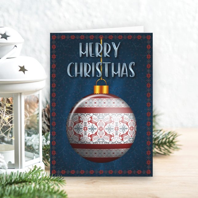 Scandinavian Ornament Christmas Holiday Card (Creator Uploaded)