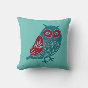 Scandinavian Owl Abstract Design Cushion
