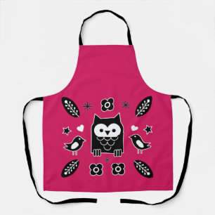 Scandinavian Owl Folk Art Apron