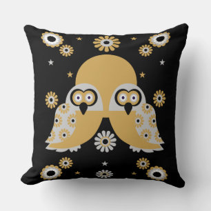 Scandinavian Owl Folk Art   Cushion