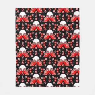 Scandinavian Owl Folk Art Fleece Blanket