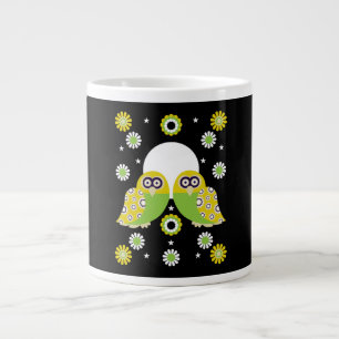 Scandinavian Owl Folk Art Large Coffee Mug