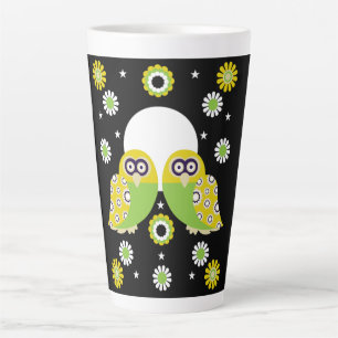 Scandinavian Owl Folk Art Latte Mug