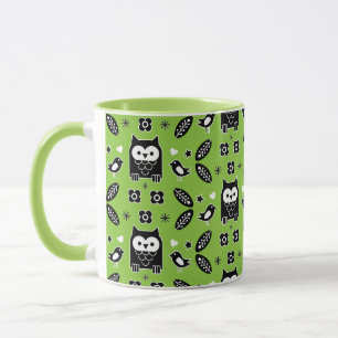 Scandinavian Owl Folk Art Mug