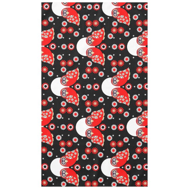 Scandinavian Owl Folk Art    Tablecloth (Front)