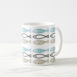 Scandinavian Pattern - Fish Coffee Mug