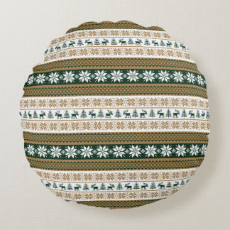 Scandinavian pattern round cushion