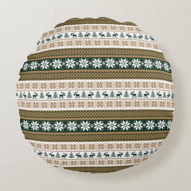 Scandinavian pattern round cushion (Front)