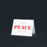 Scandinavian Peace Dala Horse Photo Holiday Card<br><div class="desc">This elegant folded Christmas holiday card features a message of peace on the front with your favourite photo and a longer family update message inside. The Scandinavian folk art inspired design is festive and modern in clean white and red and fully customisable.</div>