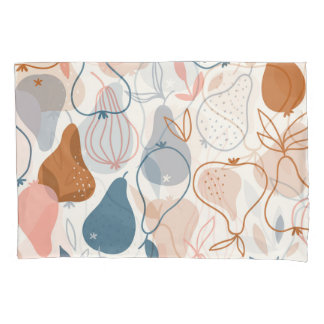 Scandinavian Pear Print: Vintage Fruit Pattern Pillowcase