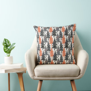 Scandinavian Pine Forest Pattern Design Cushion