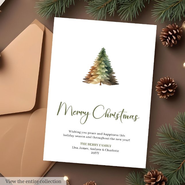 Scandinavian Pine Wreath Watercolor Christmas Card (Scandinavian Pine Wreath Watercolor Christmas Card

)