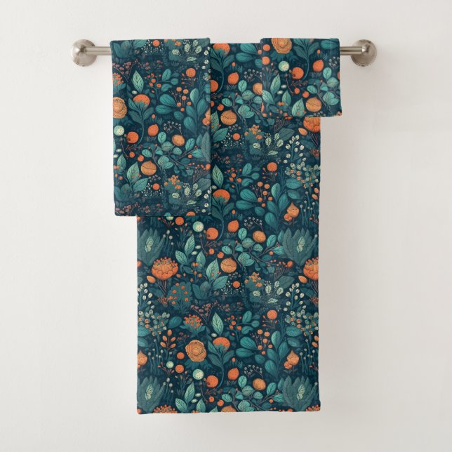 Scandinavian Plants and Flowers Bath Towel Set (Insitu)