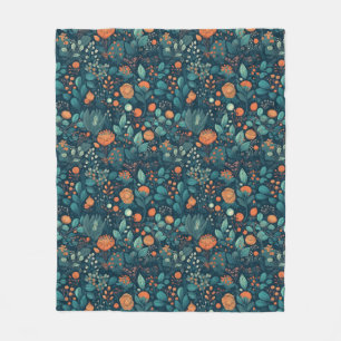 Scandinavian Plants and Flowers Fleece Blanket