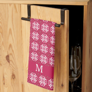 Scandinavian Print Customised Monogram Holiday  Tea Towel