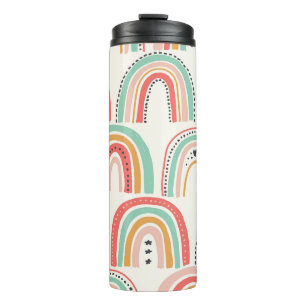 Scandinavian Rainbows: Naive Art Pattern. Thermal Tumbler